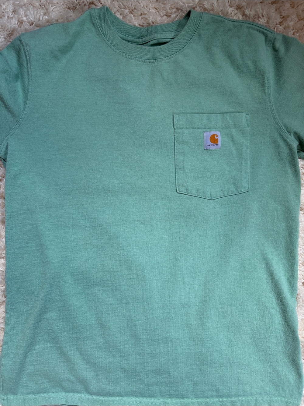 Carhartt Loose Fit Pocket T-Shirt Mint Green Size Medium (8-10)